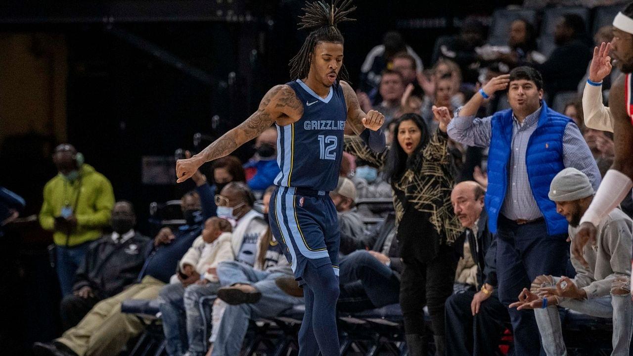 "Grizzlies are just playing with these fools, man!": Ja Morant caps off team-highlight with an incredible two-handed windmill dunk in win vs Wizards