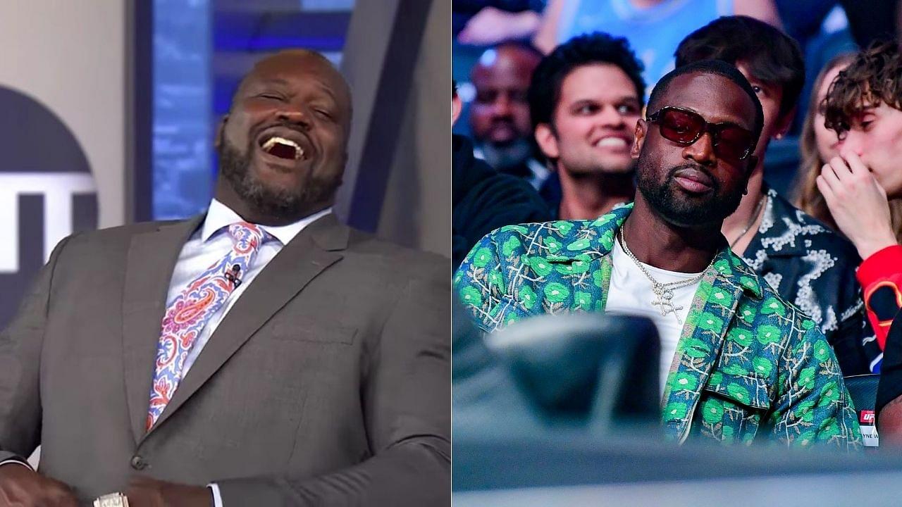 “I averaged 3.4 turnovers, this is routine for me”: Dwyane Wade hilariously gets berated by Shaq and Candace Parker for spilling water on the set of NBAonTNT