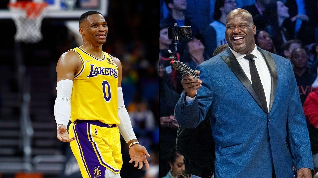 "Russell Westbrook, do you want that Shaqtin MVP once again?": NBA Twitter reacts to Shaq hollering at the Lakers point guard during their win vs Orlando Magic