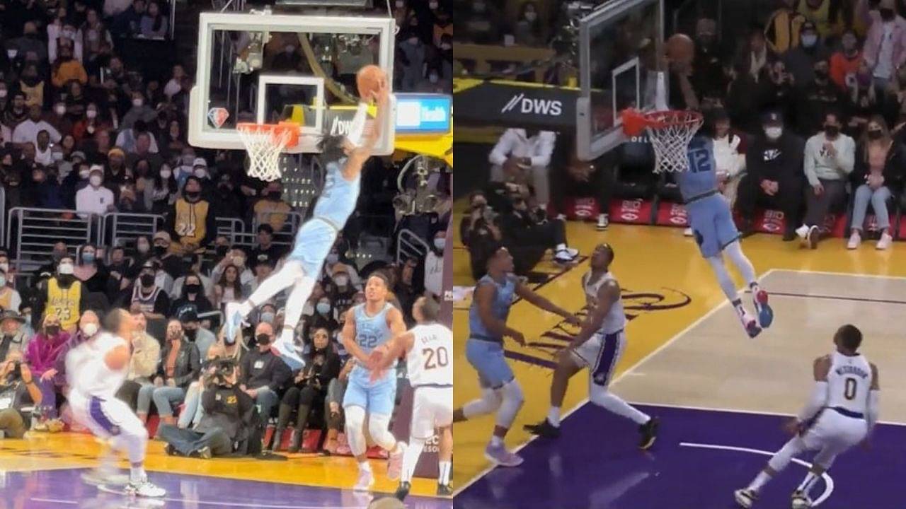 "Did Ja Morant just record the most athletic block of all time?!": Grizzlies' star stuns audience as he records an incredible block on Avery Bradley