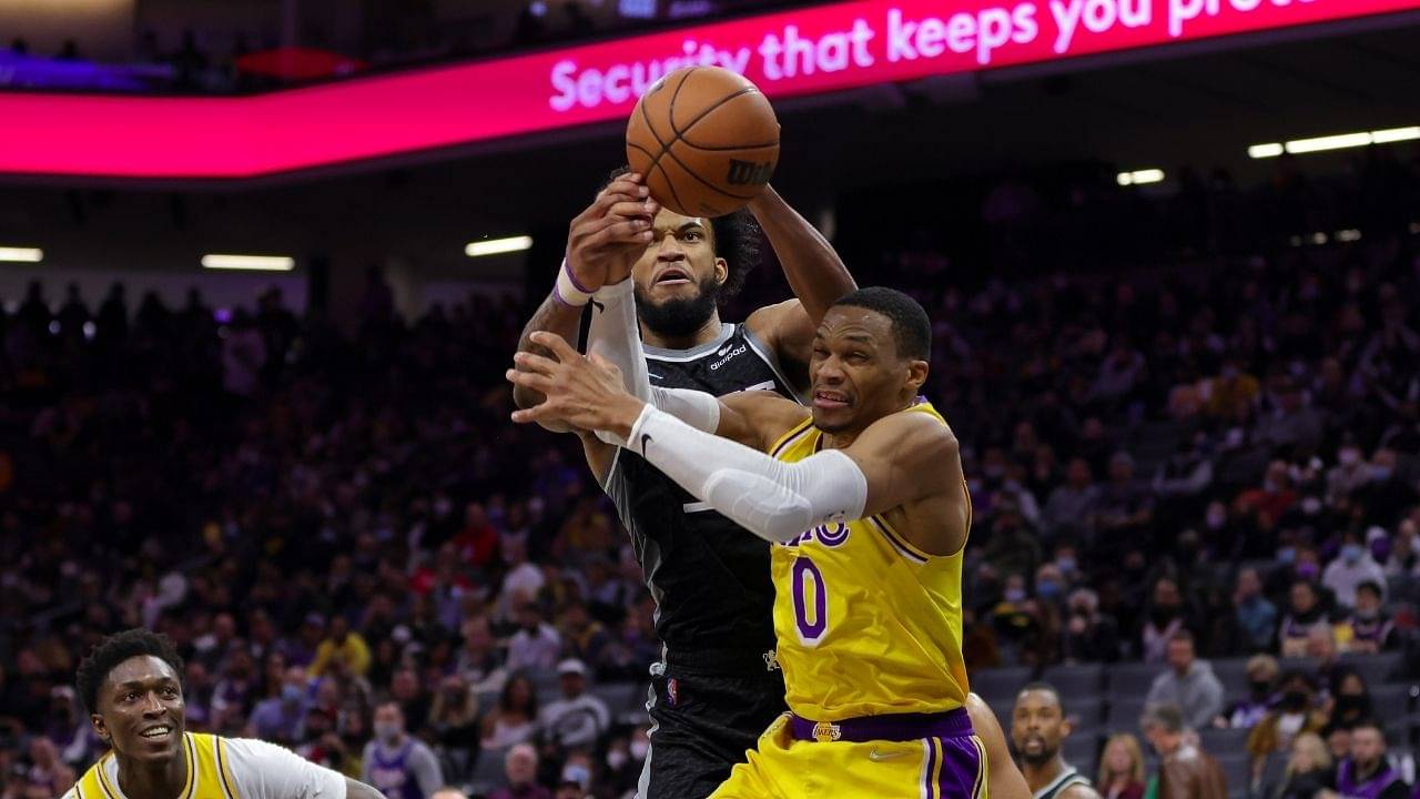 "Coldest player of the game, 'RUSSELL WESTBROOK"': Sacramento Kings mock the Lakers point guard as he goes 0/5 from the 3-point line in a 9-point defeat