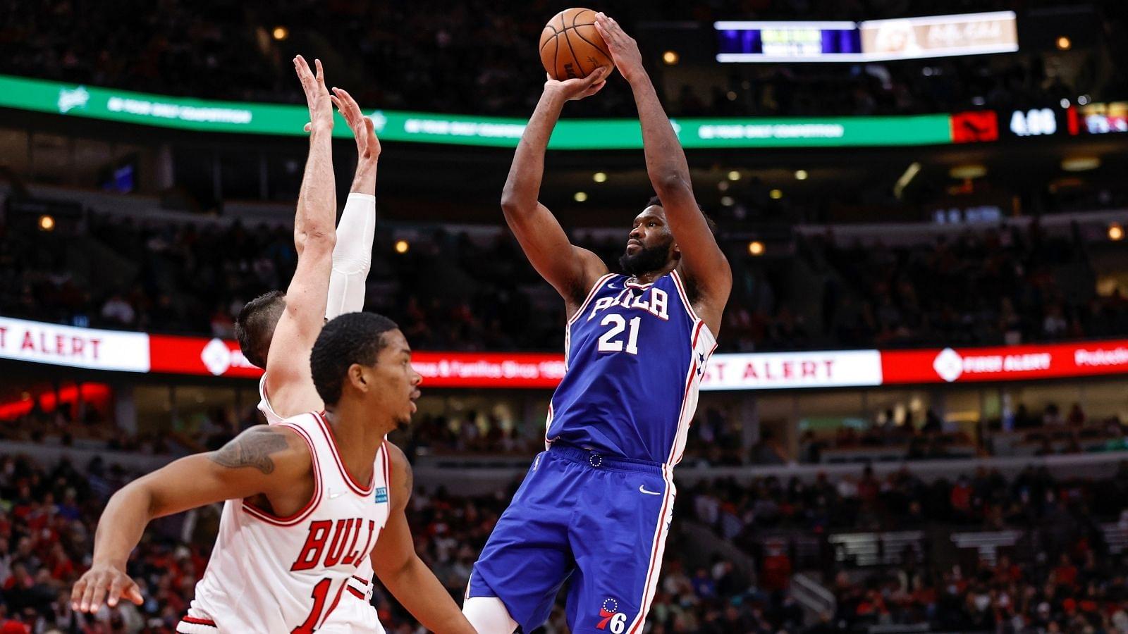 "Joel Embiid is 10-0 in his career against the Chicago Bulls": A mind-boggling stat comes up as Sixers MVP puts up a 40-point double-double performance