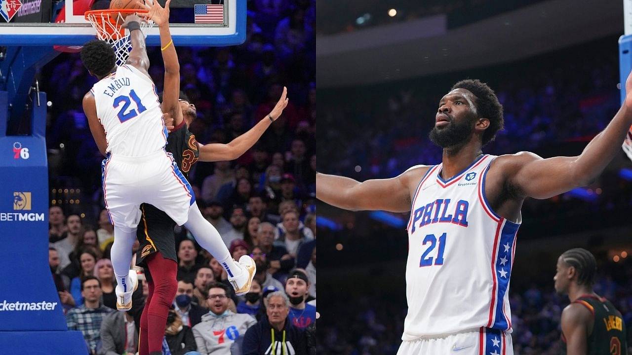 "Joel Embiid goes Godzilla on the 6"10' Jarrett Allen": The Philly center becomes the first player since Wilt Chamberlain to have a 40-point triple-double in franchise history