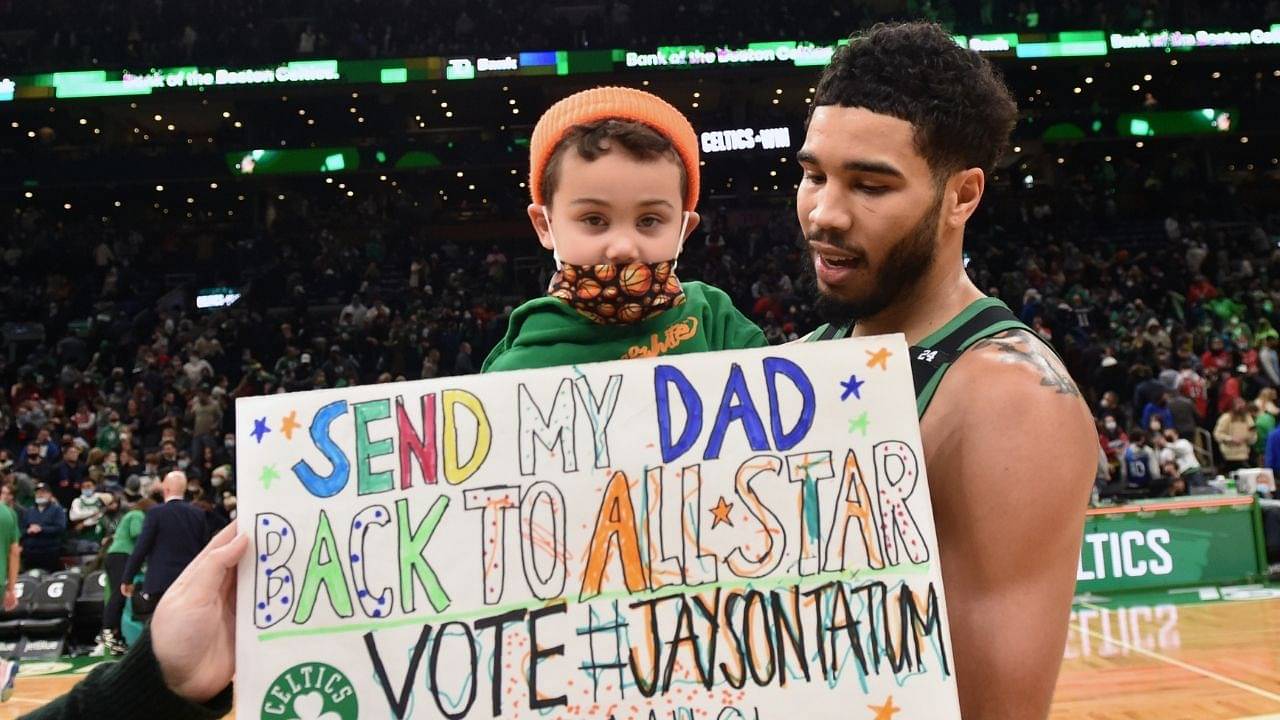 "What was Deuce Tatum doing when Jayson Tatum was going off?": NBA Twitter react to ESPN cutting to the Celtics star's son after many different shots in their win vs Hawks on Super Bowl Sunday