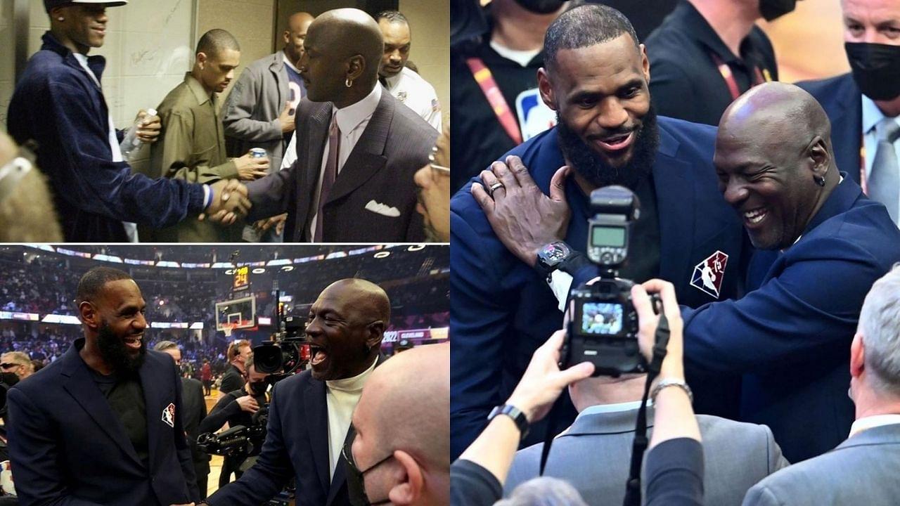 "LeBron James shares an Instagram post of him and Michael Jordan through the decades": The King and The Black Cat make a photo op to be remembered for generations