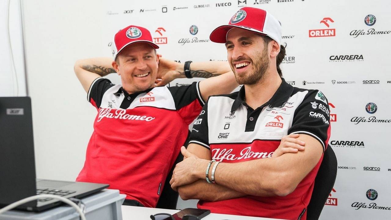 "We'll see Antonio in Italy and have lots of Pizza!": Watch Kimi Raikkonen and Antonio Giovinazzi share an emotional moment after their last ever race in Formula 1