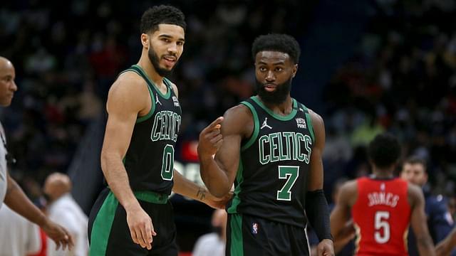 "Not to toot my horn, but I'm one of the best players too": Jayson Tatum shoots down suggestions of Jaylen Brown needing to move from the Boston Celtics on the JJ Redick pod