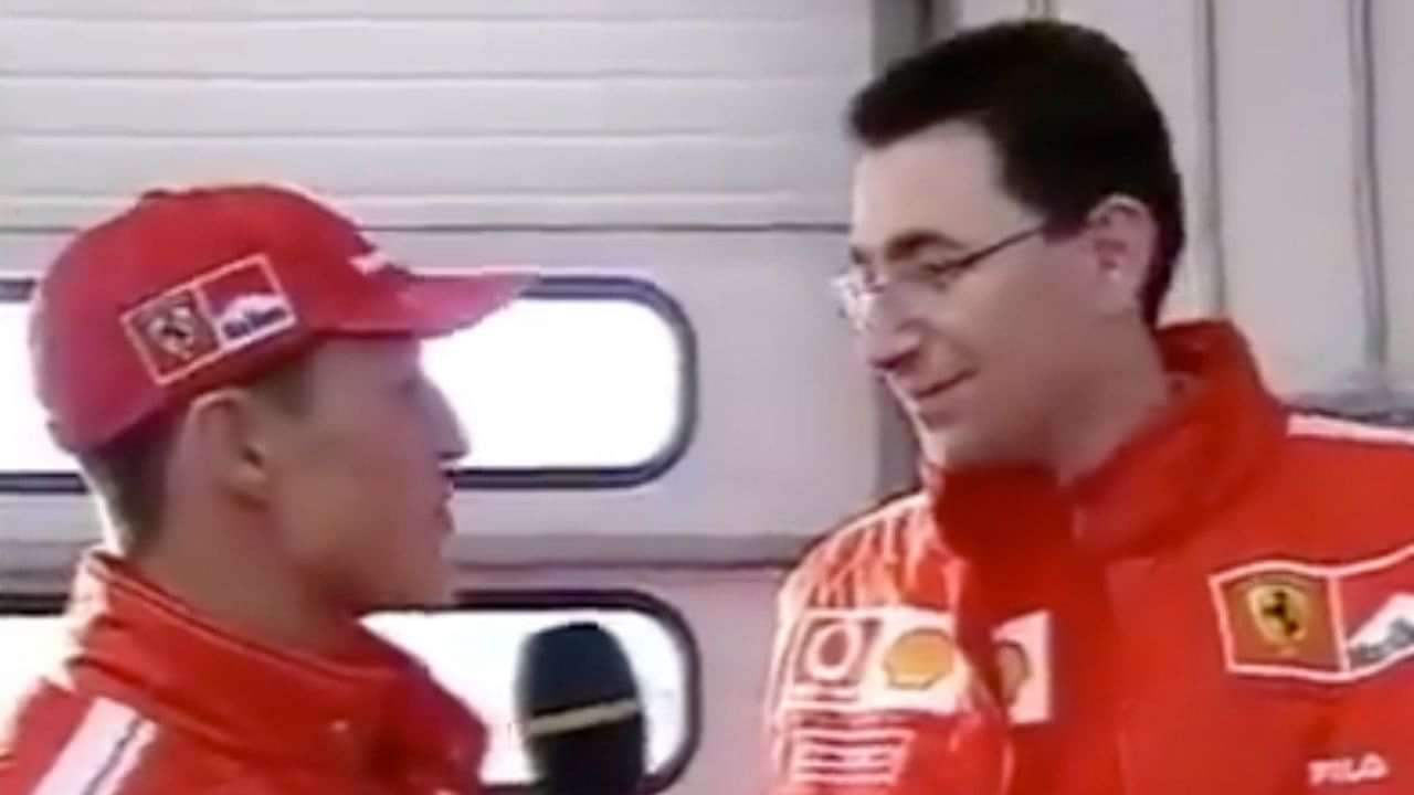 "I like to introduce him to you": Watch Michael Schumacher interviewing Mattia Binotto the current Ferrari boss while presenting him first time on camera