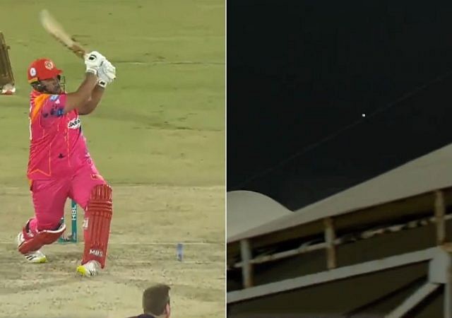 Biggest six in cricket history: Azam Khan thwacks 107m six off James Faulkner as ball lands at National Stadium roof