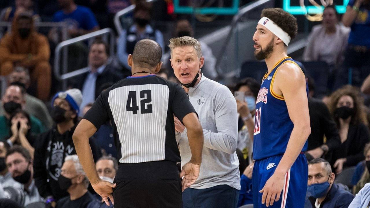 "I can't do that, that's my fault... but that was a poor call!": Warriors' Head Coach Steve Kerr talks about his late-game Technical Foul over a non-call on an Andrew Wiggins drive against the Knicks