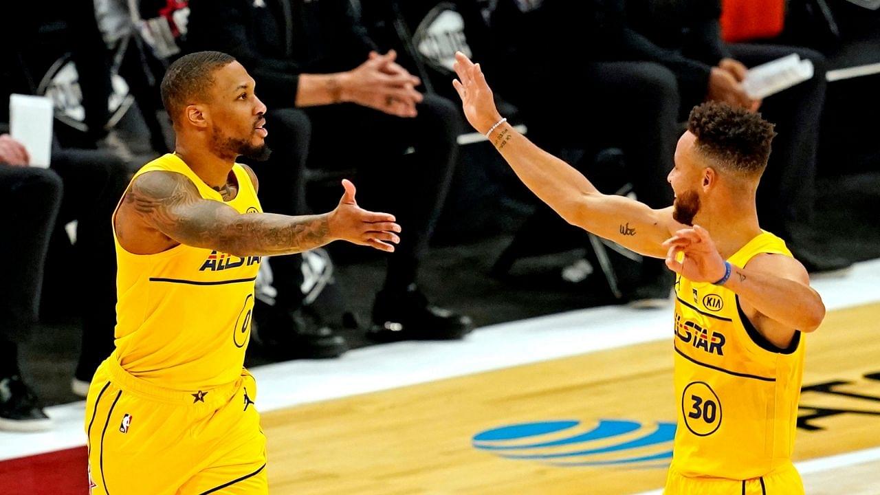 "Stephen Curry is the one person I can accept coming behind": Damian Lillard chats with Draymond Green, admits the Warriors' MVP is the only guard of this generation who he's okay coming second to
