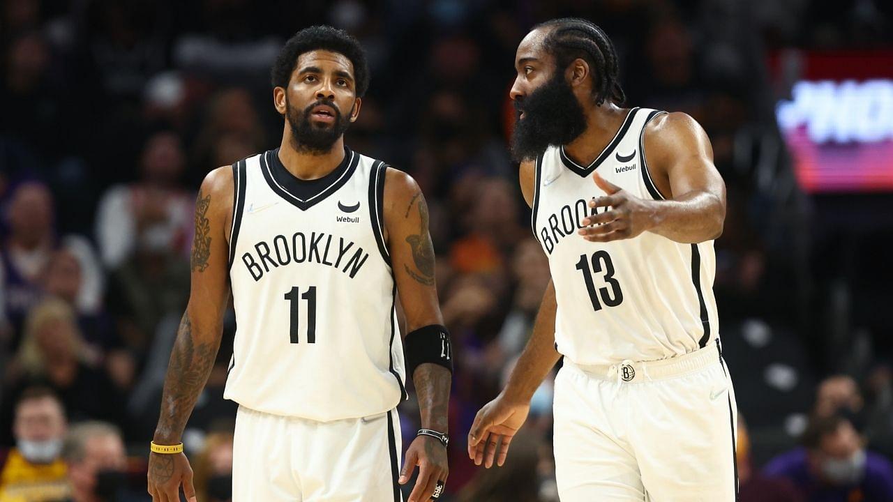 "Kyrie Irving or Ben Simmons, who can take the shot first?": NBA Twitter reacts to rumors of James Harden being annoyed with the former LeBron teammate's vaccination status and unavailability for home games