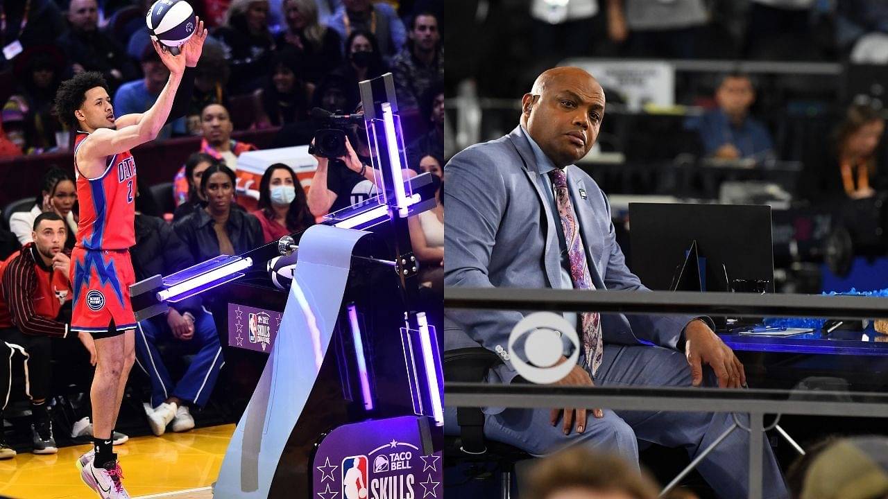 "Just wave your hands like you just don't care, that's the way Chuck played defense": Charles Barkley indulges in some self-deprecating humor, comparing his defense to the shot-blocking machine at The Skills Challenge