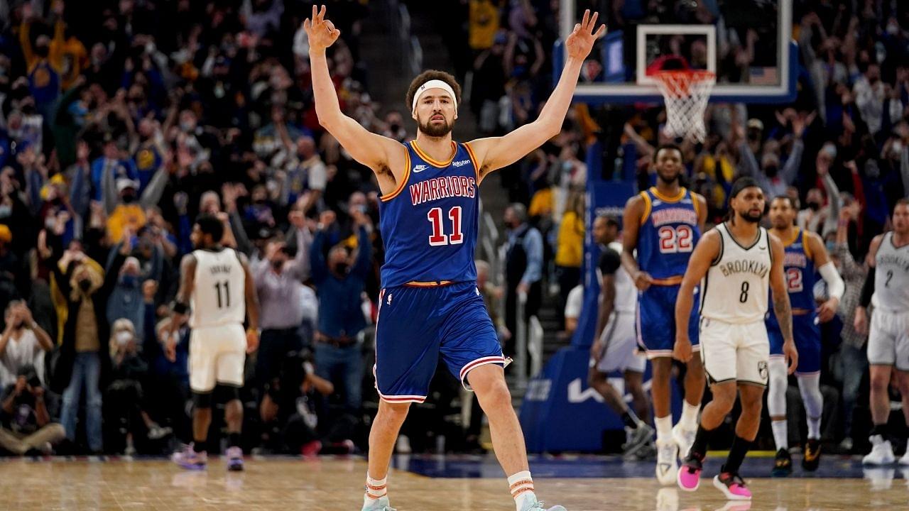 "Shooting slumps don't matter to us, man!": Warriors' Klay Thompson speaks on his incredible dagger against the Nets and why his cold night didn't matter