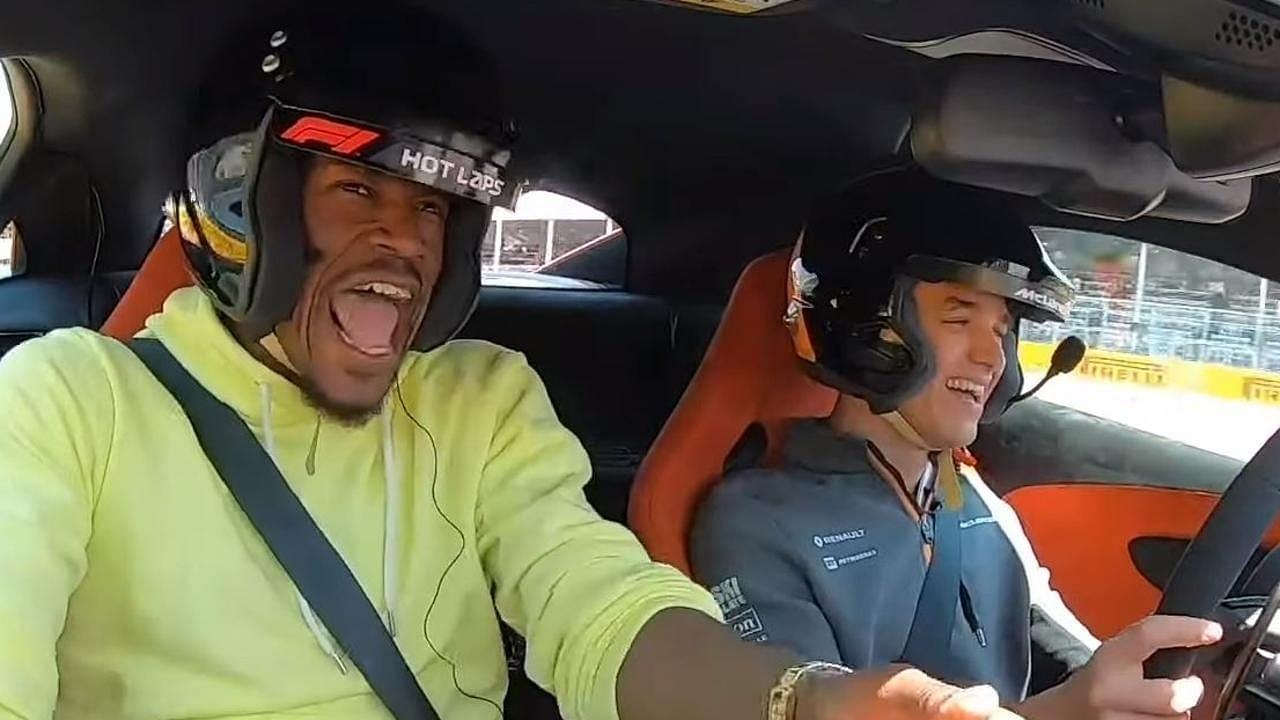 "Oh hell naw… oh you driving, driving" - NBA star Jimmy Butler freaks out in a F1 ride along with McLaren's Lando Norris