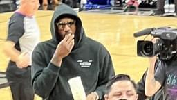 "Paid $200 to watch LeBron James eat popcorn; I'm okay with it": NBA Twitter reacts as The King was seen enjoying popcorn on the sidelines as San Antonio Spurs defeat the Lakers