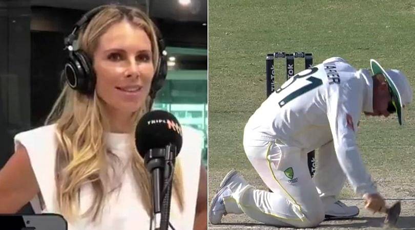 "I wish David Warner would do this a little bit more around the house!!": Candice Warner jokes about David Warner trying to fix uneven areas of Karachi pitch with hammer