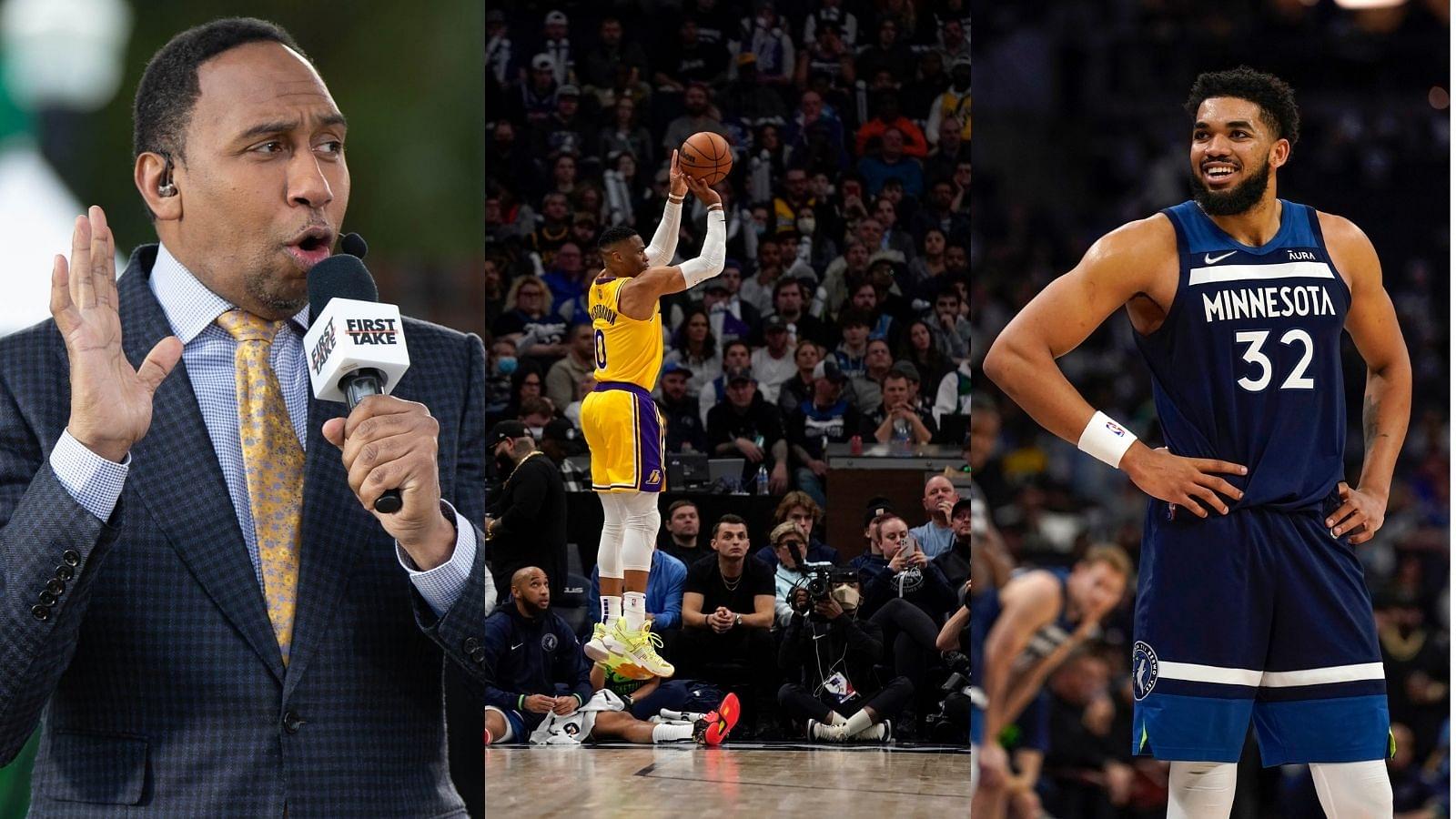 "Karl-Anthony Towns, taunting Russell Westbrook like that was CLASSLESS": Stephen A. Smith calls out KAT for mocking Lakers star, tells him to first achieve bigger things