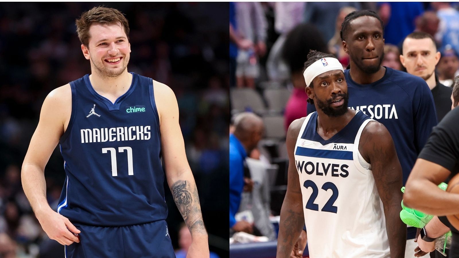 Luka Doncic Daps Up Patrick Beverley And Then Waves Goodbye Mavericks Superstar Gets Instant Revenge On Wolves Guard For Slapping Him On His Behind And His Recent Comments On Jj S Pod