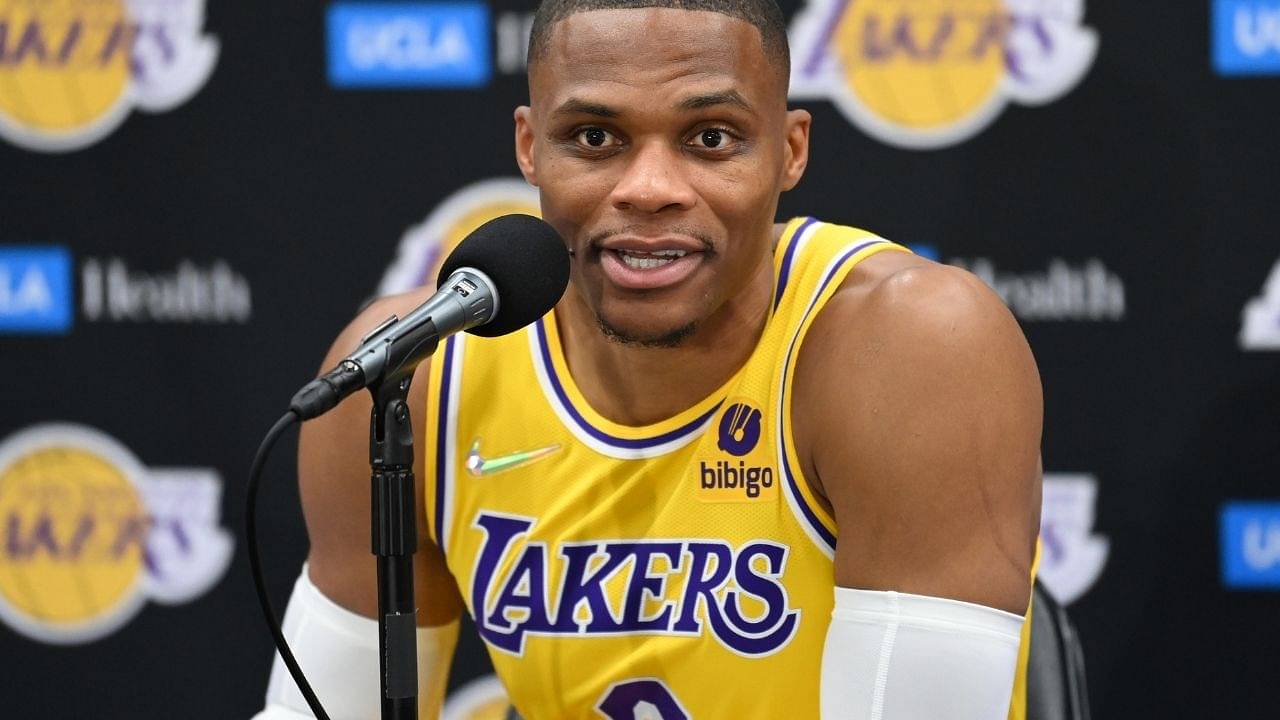"I'm only one person, it's a team game, so I don't have an answer": Russell Westbrook storms out of a press conference as the Lakers fall to the 11th seed