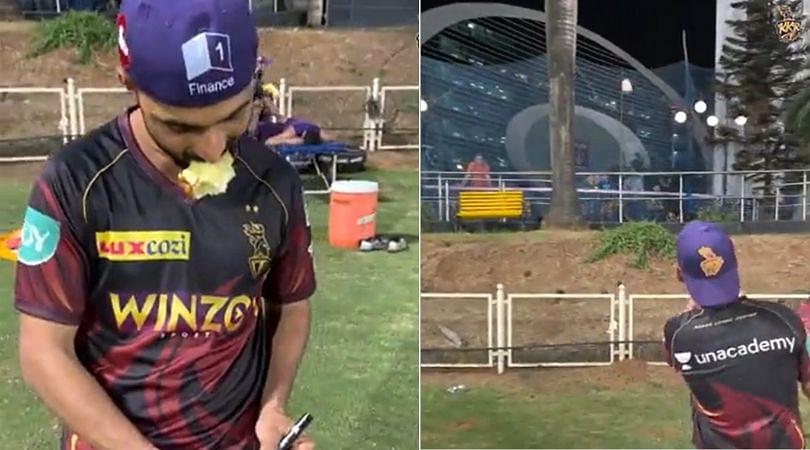 "Thank you, very sweet": Ajinkya Rahane obliges fans by signing ball during KKR practice session 2022 IPL