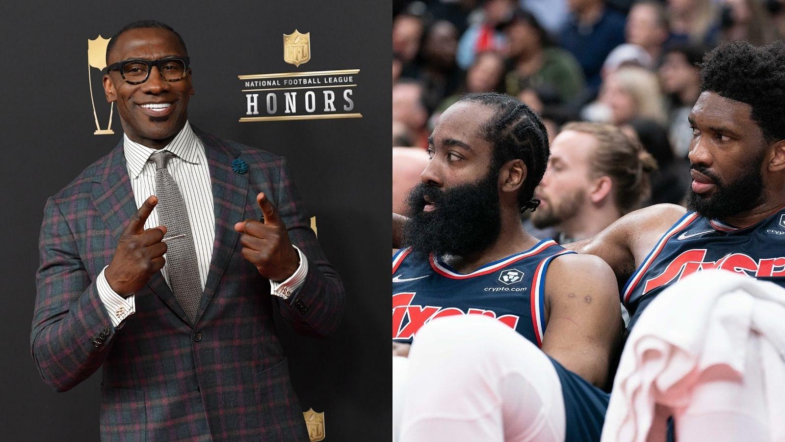 “James harden aging in dog years”: Shannon Sharpe blames The Beard for the Sixers' struggle in winning a game with Joel Embiid's injury trouble