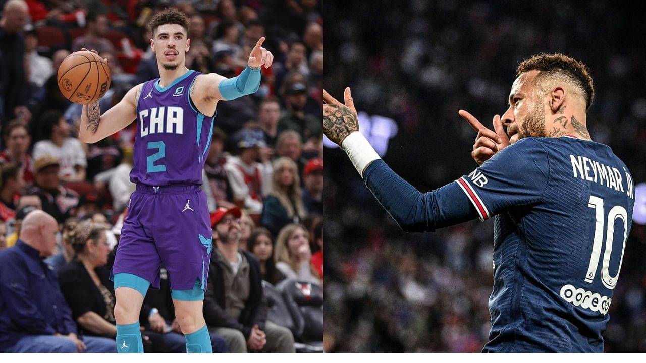 "Neymar Jr. is wearing LaMelo Ball shoes?!" PSG phenom posts picture with Lionel Messi, wearing Hornets' star's signature shoe
