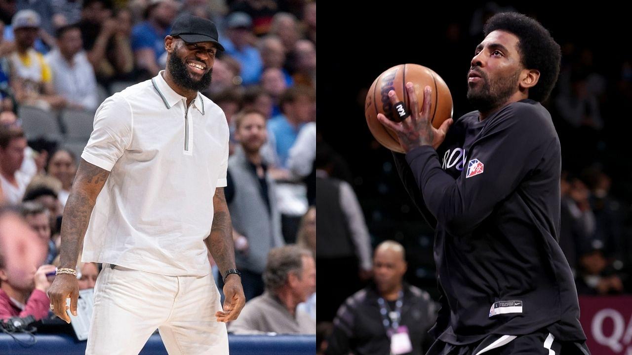 "Kyrie Irving is out here doing piano lessons with the rock!": Lakers' LeBron James reposts a video of Nets star on his story doing a mystifying drill with ball