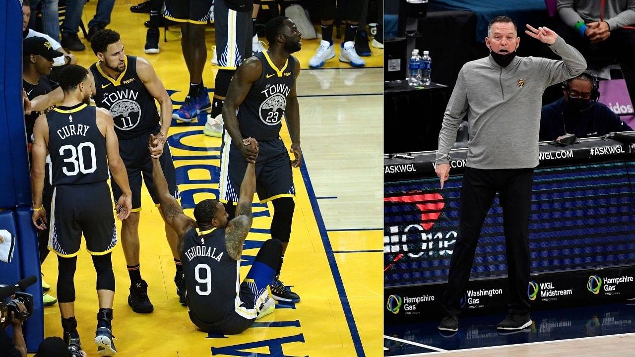 "Learning on the fly, my a**. Sell that iceberg to somebody else.": Nuggets' Head Coach Mike Malone dismisses the notion that Stephen Curry, Klay Thompson, and Draymond Green need to learn how to play together