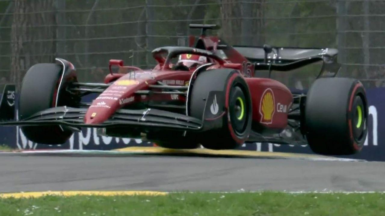 "It's all gone horribly wrong for Ferrari"– F1 Twitter stunned as Charles Leclerc loses podium after hitting barriers while desperately hunting Sergio Perez