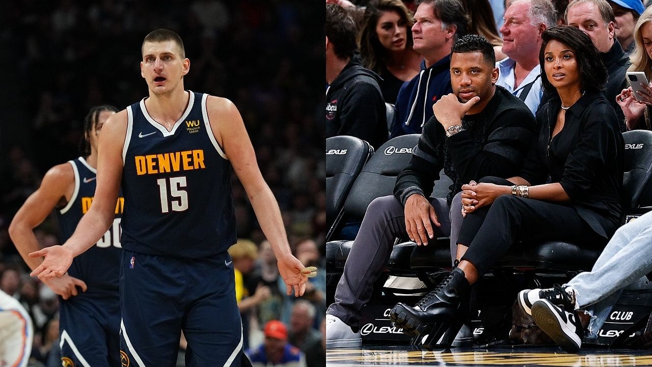 Russell Wilson Nikola Jokić Denver Broncos Nuggets skyline