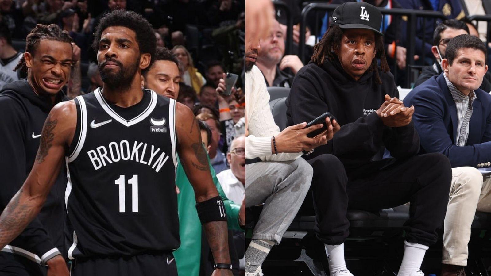 "Kyrie Irving out here rockin the Cavaliers world AGAIN": Nets point guard goes berserk against his former team, puts fans including Jay-Z in awe
