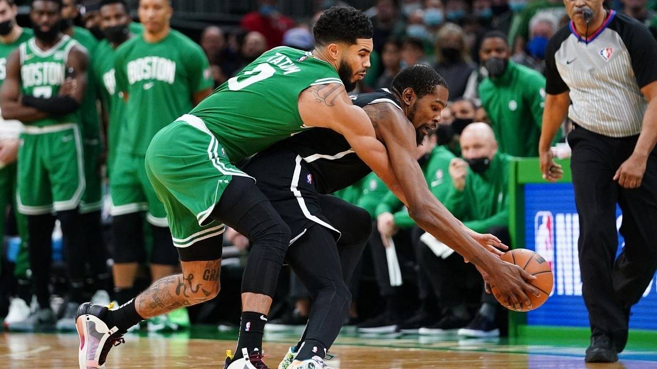 "Never seen anybody guard Kevin Durant straight up and block his shot!": Jayson Tatum held the Slim Reaper to just 4 points on 38 possessions in Game 1 of 2022 NBA Playoffs