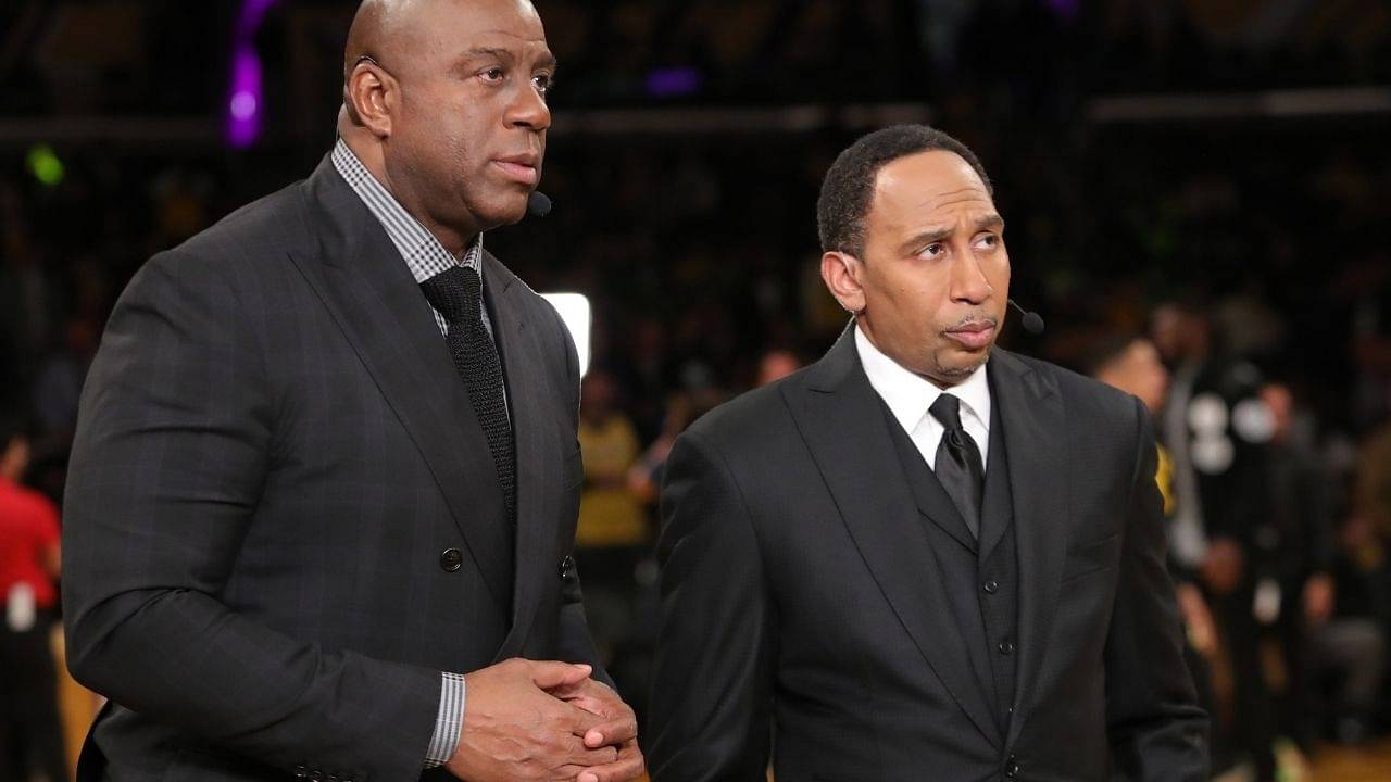 "Stephen A. Smith gets duped by a hoax report on national television": The ESPN analyst narrates Magic Johnson a report from an NBA-focused satire account called Ballsack Sports