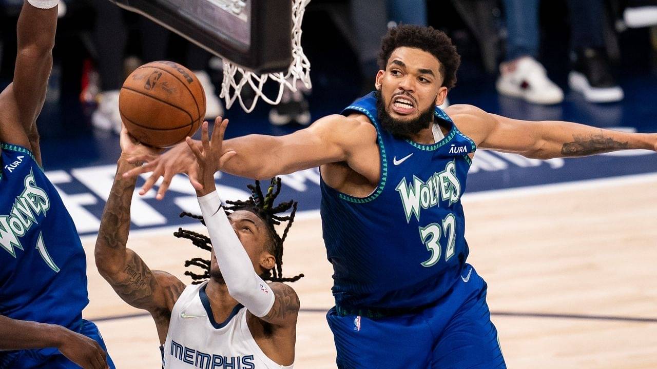 "Karl-Anthony Towns choked a 10 point 4Q lead and is sending his farewells to the crowd like he’s Kobe Bryant!": NBA Twitter rips apart the Wolves' star as Memphis clinch series