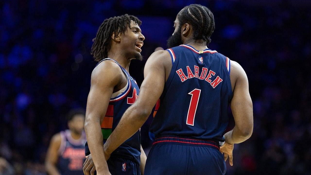 "James Harden, you're old yo!": How Tyrese Maxey roasted his Sixers teammate and 2018 NBA MVP following their blowout win in Game 1 vs Toronto Raptors