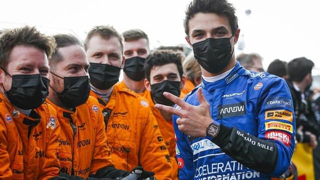 "Love how Daniel Ricciardo is still smiling through the pain"- Watch the McLaren crew singing for Lando Norris after his podium finish in Imola