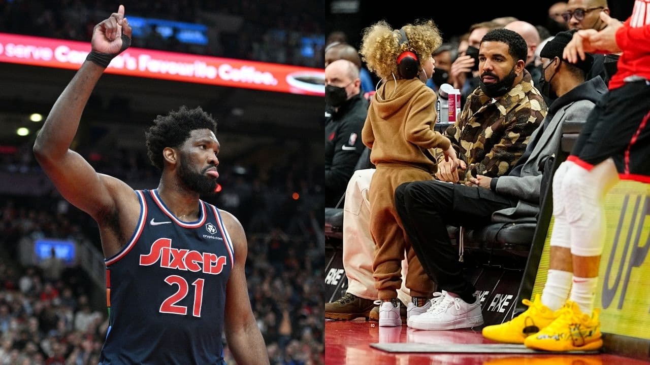 “76ers are going to get swept by Miami Heat” Drake talks trash to Joel
