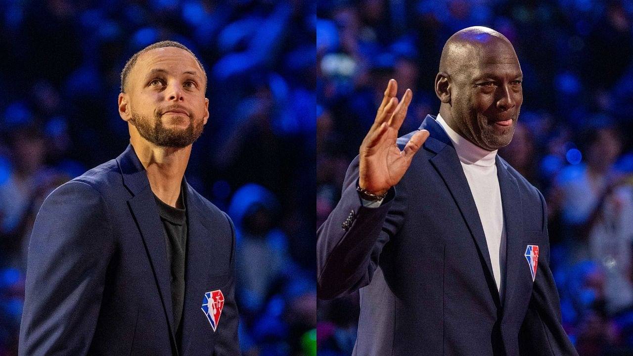 "Stephen Curry has won 3 MVPs since Michael Jordan stroked his head!": Warriors star has been on a tear ever since 'His Airness' blessed him during the All-Star Game