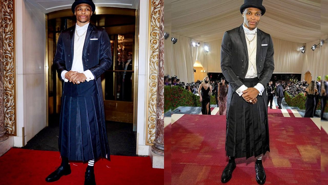 Ralph Lauren - Russell Westbrook arrives to his first-ever #MetGala in  #RLPurpleLabel. The Los Angeles Lakers point guard wears a Ralph Lauren  navy Handmade Peak-Lapel Tuxedo, crafted from a wool gabardine fabrication