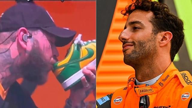 “This is the coolest f*****g thing ever” - Post Malone imitates Daniel Ricciardo's shoey during Miami GP