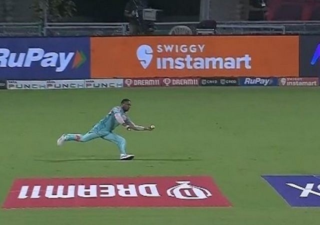 E Lewis cricketer catch video: Evin Lewis grabs sensational catch to dismiss Rinku Singh in KKR vs LSG IPL 2022 match