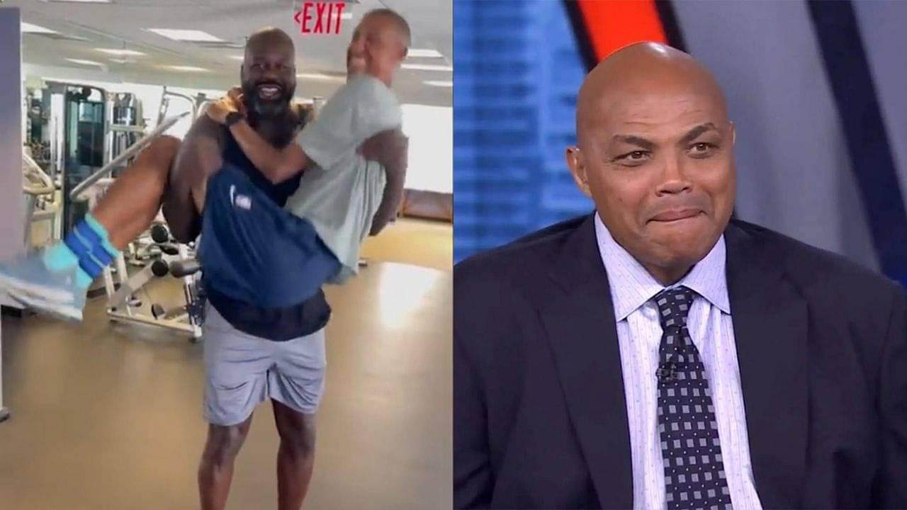 “Shaq has to bicep curl Charles Barkley to make it count, not Reggie Miller!”: NBA Twitter hilariously goes off on Lakers legend using Pacers sharpshooter in his workout