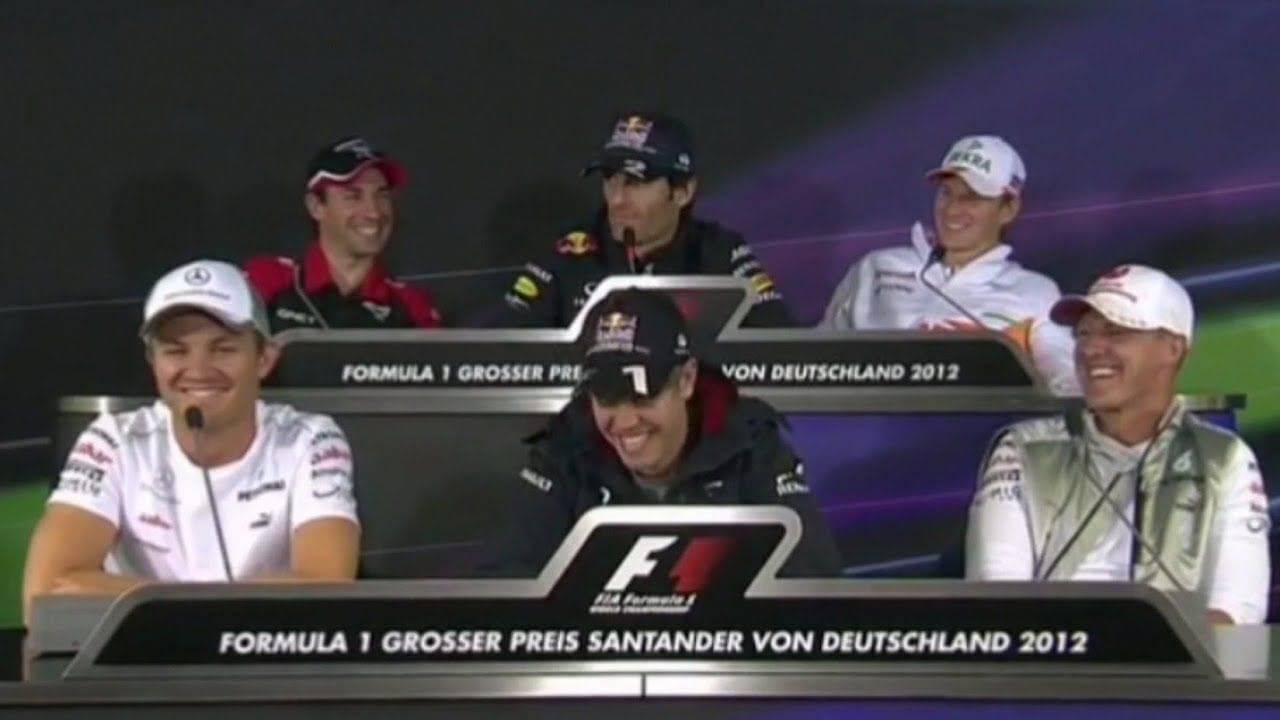 "Did you check the radio volume?"- Watch Michael Schumacher and Sebastian Vettel prank Nico Rosberg at the 2012 German GP
