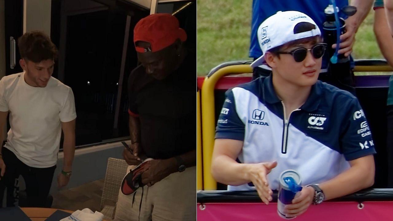 "MJ doesn’t sign shit for anyone"– Pierre Gasly luckily gets his Air Jordan signed by Michael Jordan; fans wonder are they for Yuki Tsunoda seeing shoe's size