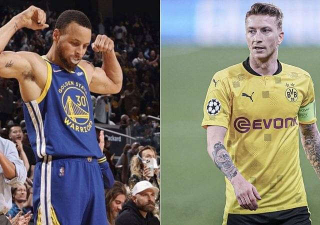 “Marco Reus knows Stephen Curry is the real GOAT!”: NBA Twitter reacts as the soccer star picks the GSW MVP when asked to select between LeBron James and Michael Jordan