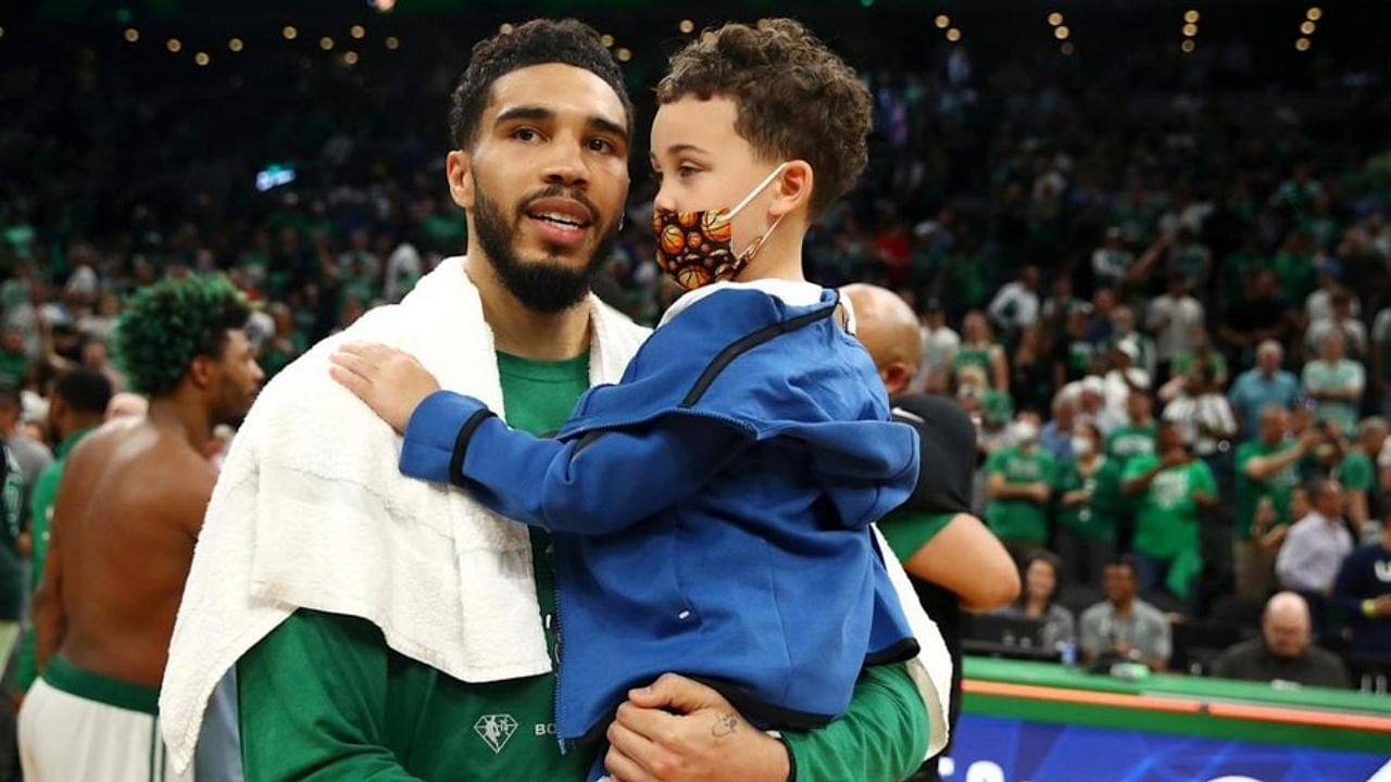 "Jayson Tatum did Deuce just like Andrew Wiggins did him in the Finals!": NBA Twitter reacts to Celtics' star sending his 4-year-old son's shot out of the gym
