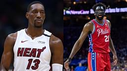 "Ayo coach Spo! Get this man off the floor already!": Joel Embiid pointing to Miami Heat bench telling Bam Adebayo where to sit leaves NBA Twitter in splits