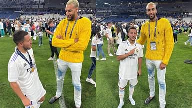 “Why is Rudy Gobert taking pictures with the stadium?”: Real Madrid star Eden Hazard gets trolled for getting eclipsed by the Stifle Tower