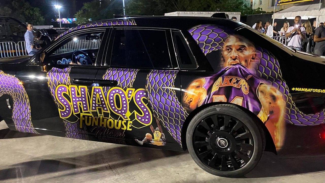 "Shaq once pulled up in a $455,000 Rolls Royce with a Kobe Bryant Decal!": When the Lakers legend brought out his custom Rolls for the Superbowl party